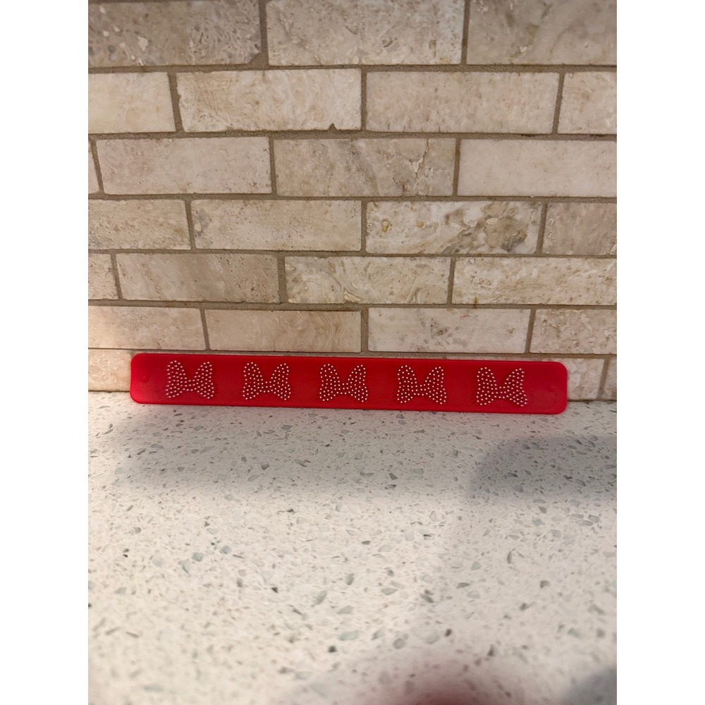 2026 Disney Parks Minnie Mouse Raised Bows Kids Soft Rubber Slap Bracelet